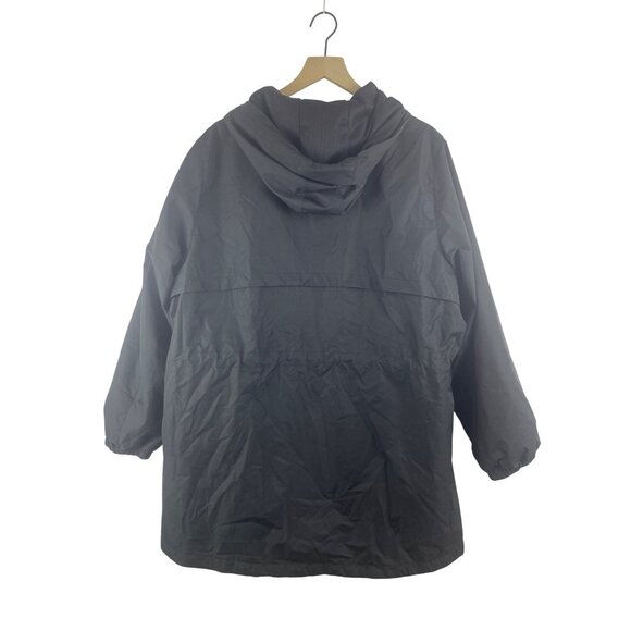 New Balance Womens 3X Black Hooded Logo Spellout Windbreaker Jacket Water Resist - Picture 5 of 10